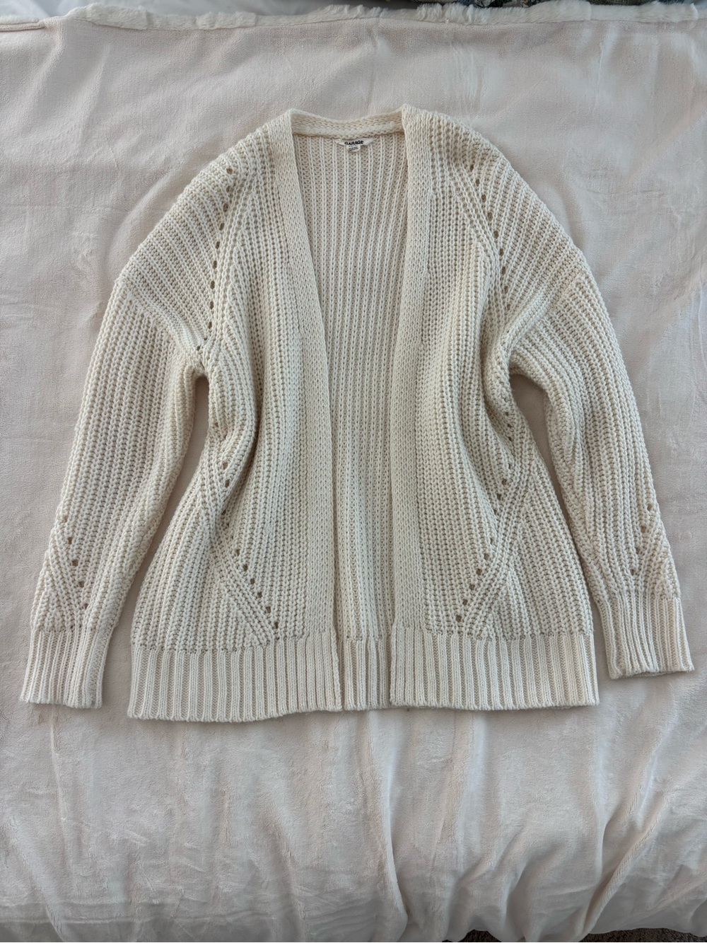 Garage cream knit cardigan